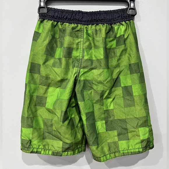 MINECRAFT Green Creeper Board Short Swim Trunks - Picture 2 of 6
